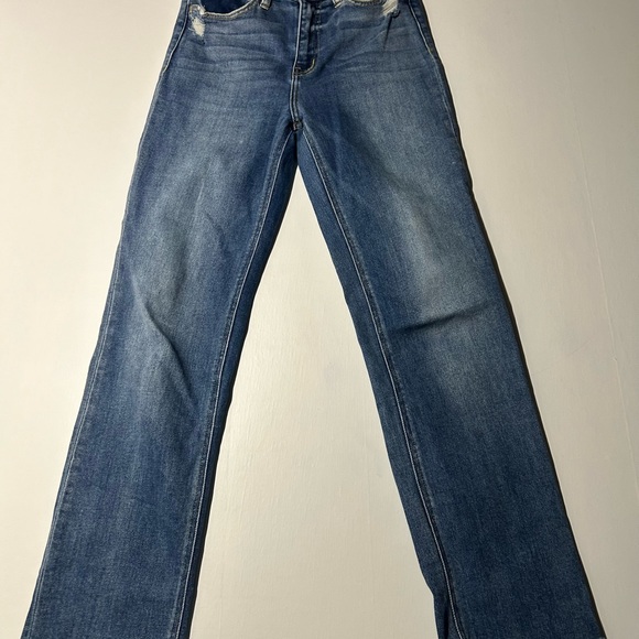 Flying monkey women’s size 26 high waisted, distressed jeans with frayed hem - Picture 2 of 10